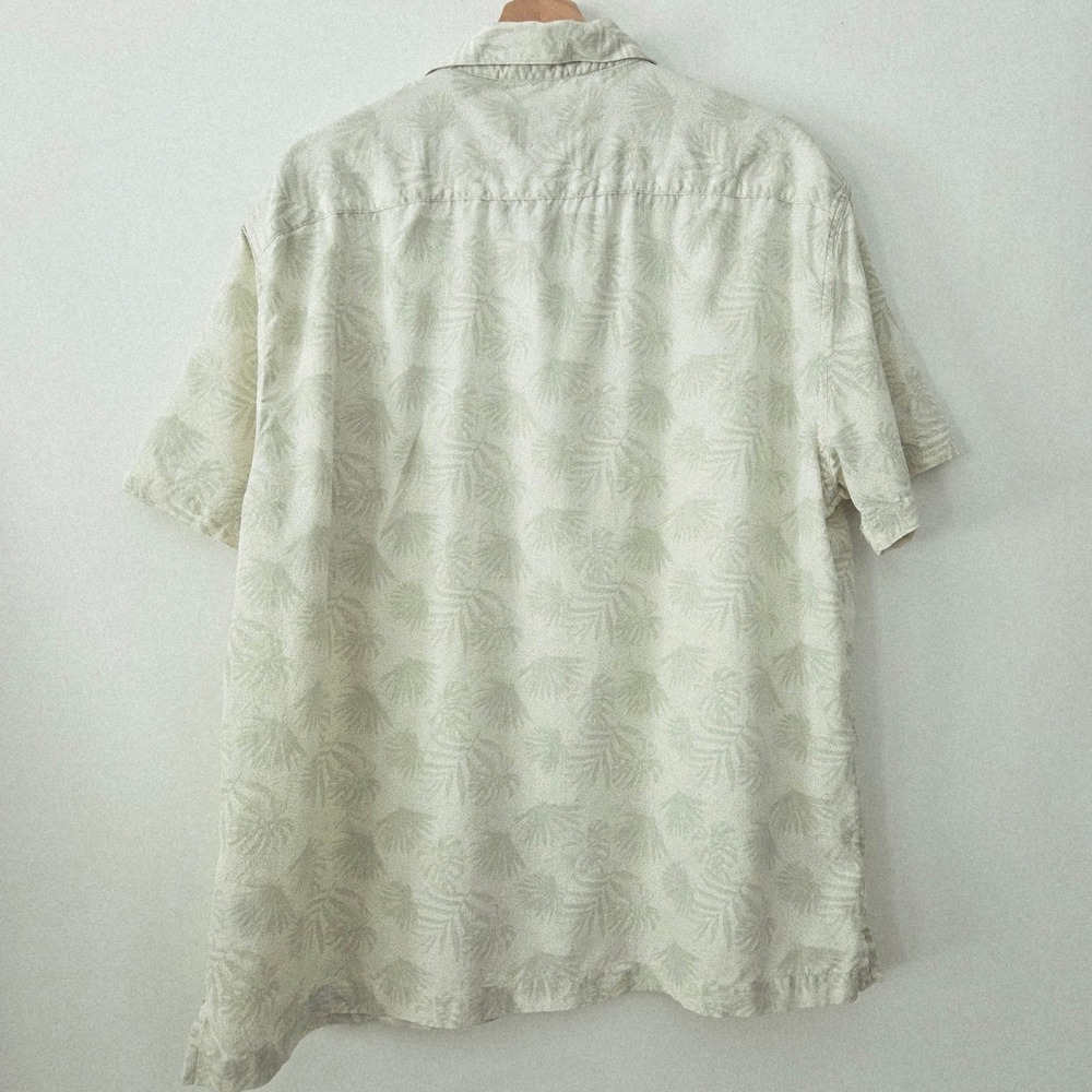 Nat Nast Mens XL Silk Cotton Palm Leaf Print Short Sleeve Button Up Shirt - Picture 3 of 6